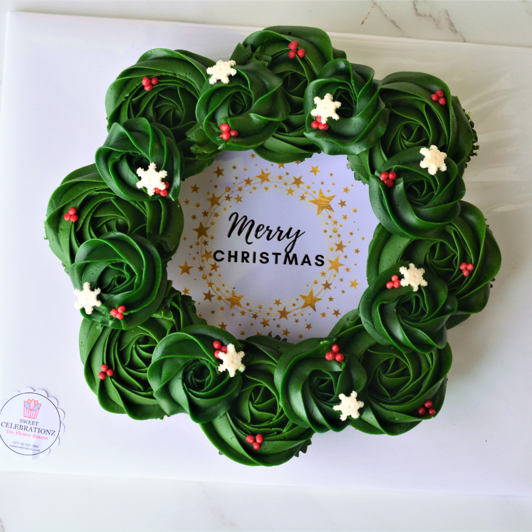 Christmas Wreath Cupcake Arrangement