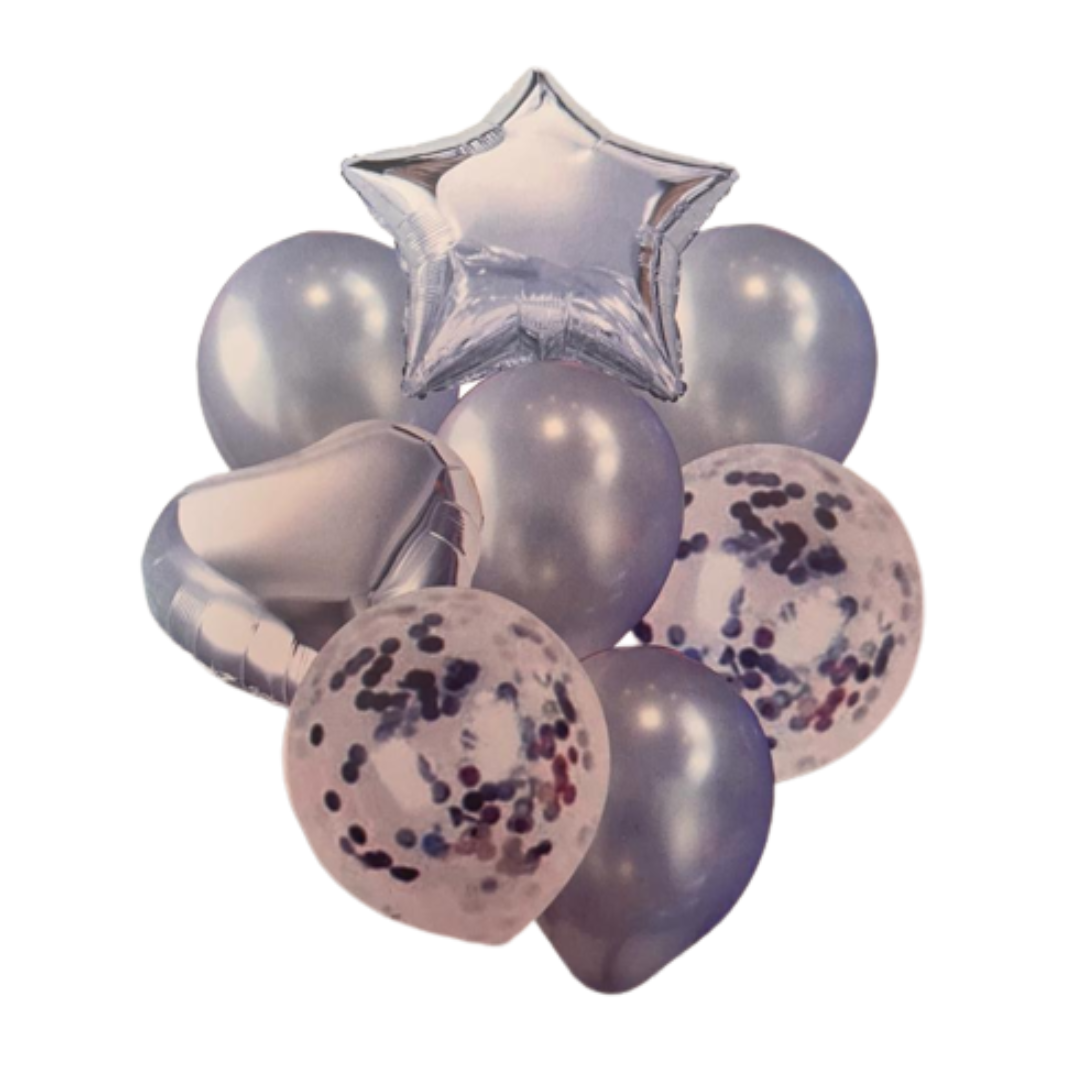 Silver Star Balloon Set