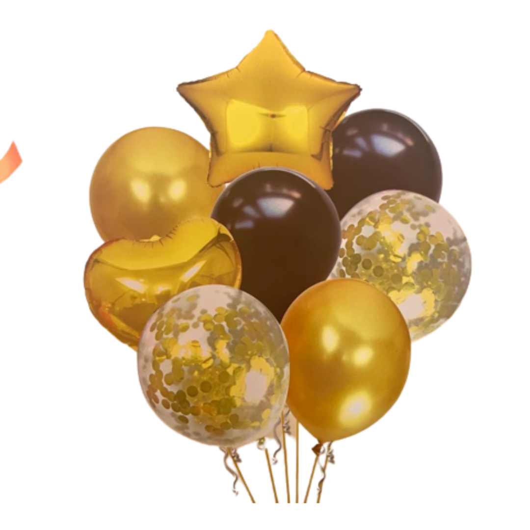 Gold Star Balloon Set