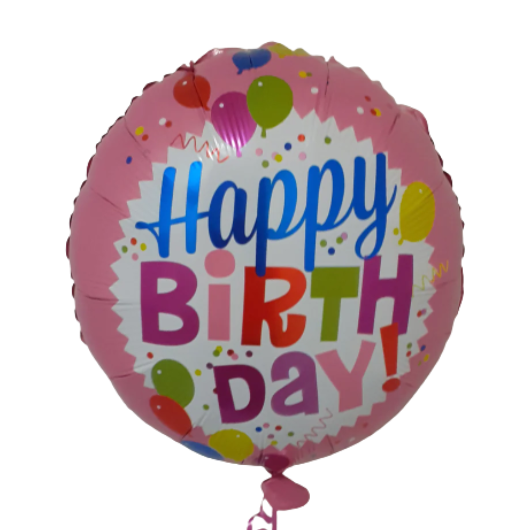 Pink Happy Birthday Balloon