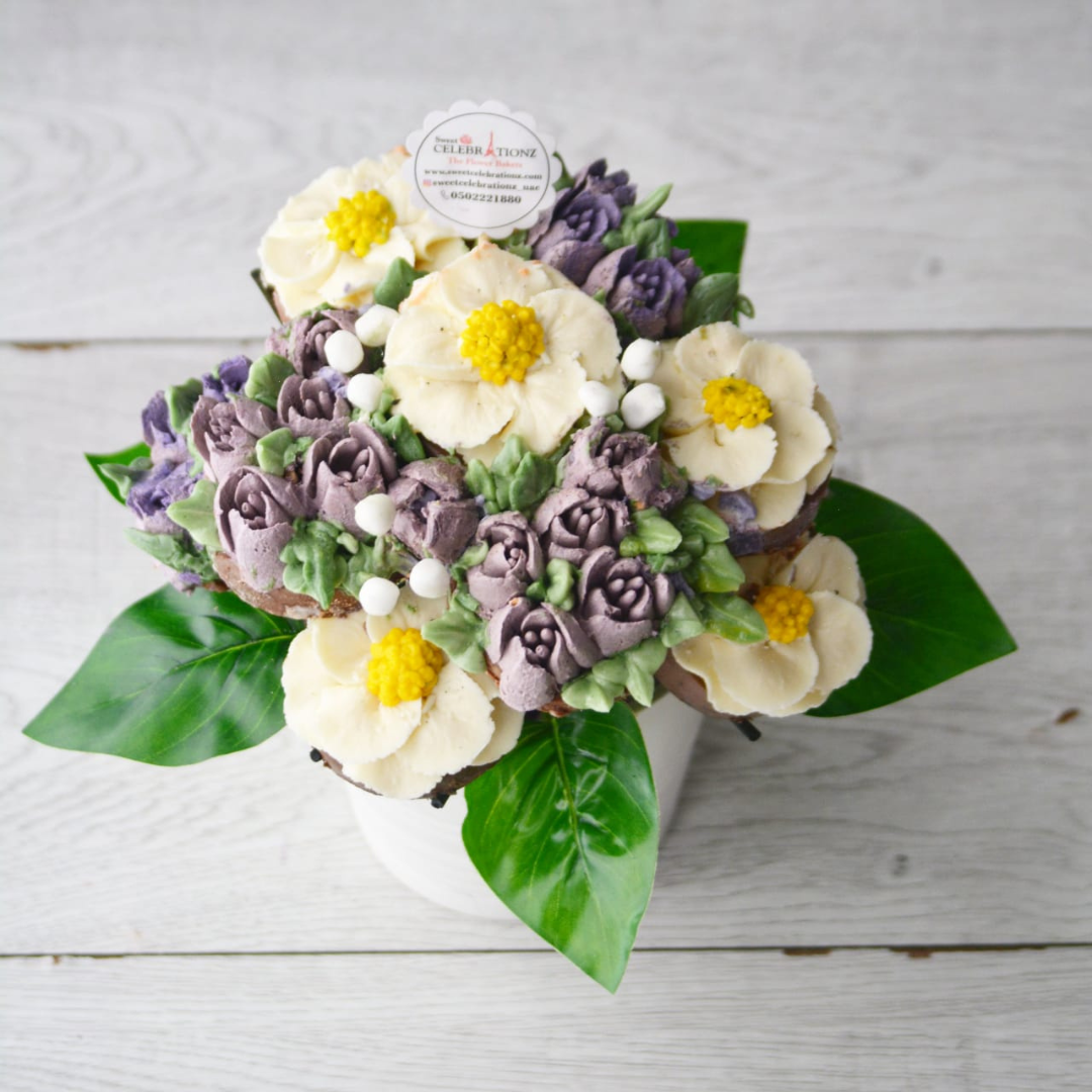 White and Purple Cookie Bouquet
