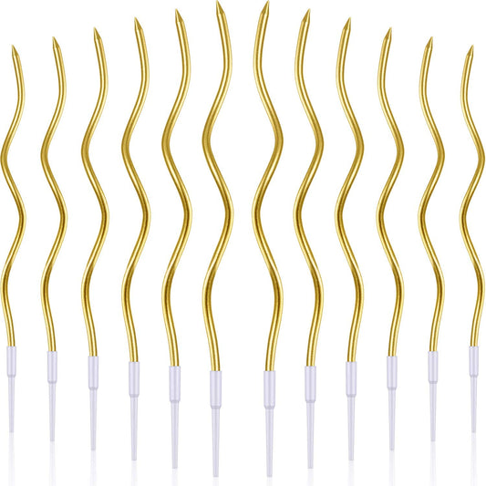 Gold twisty Candle Set (12 pieces)