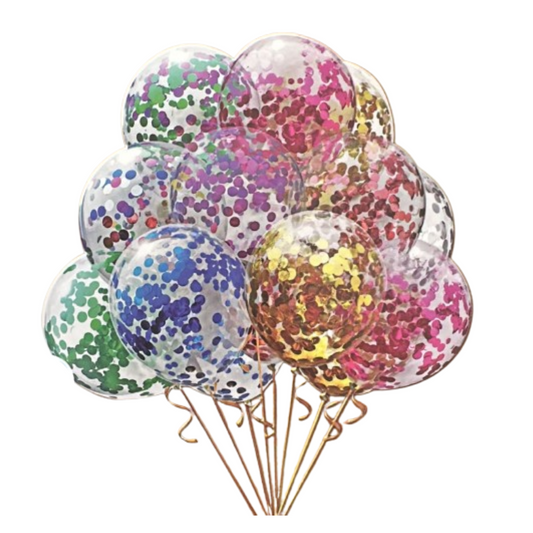 Clear Confetti Balloons