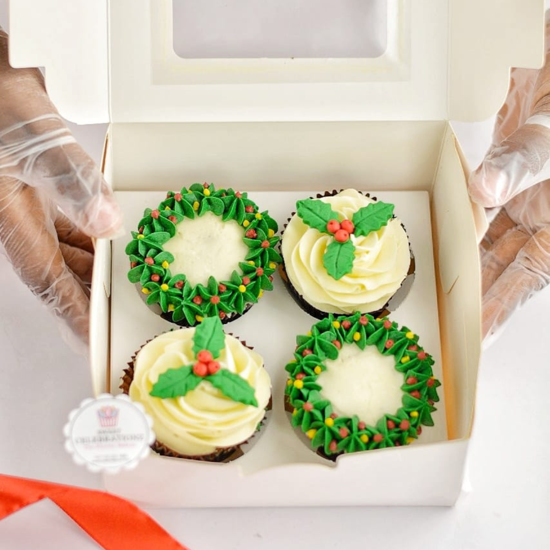 Christmas Wreath Cupcakes