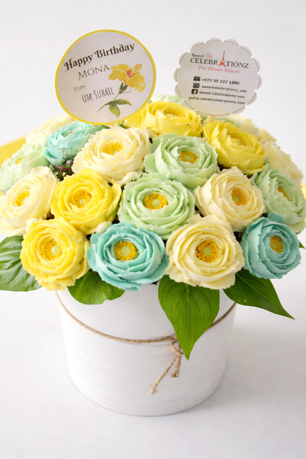 Peony Beauty Cupcake Flower Bouquet