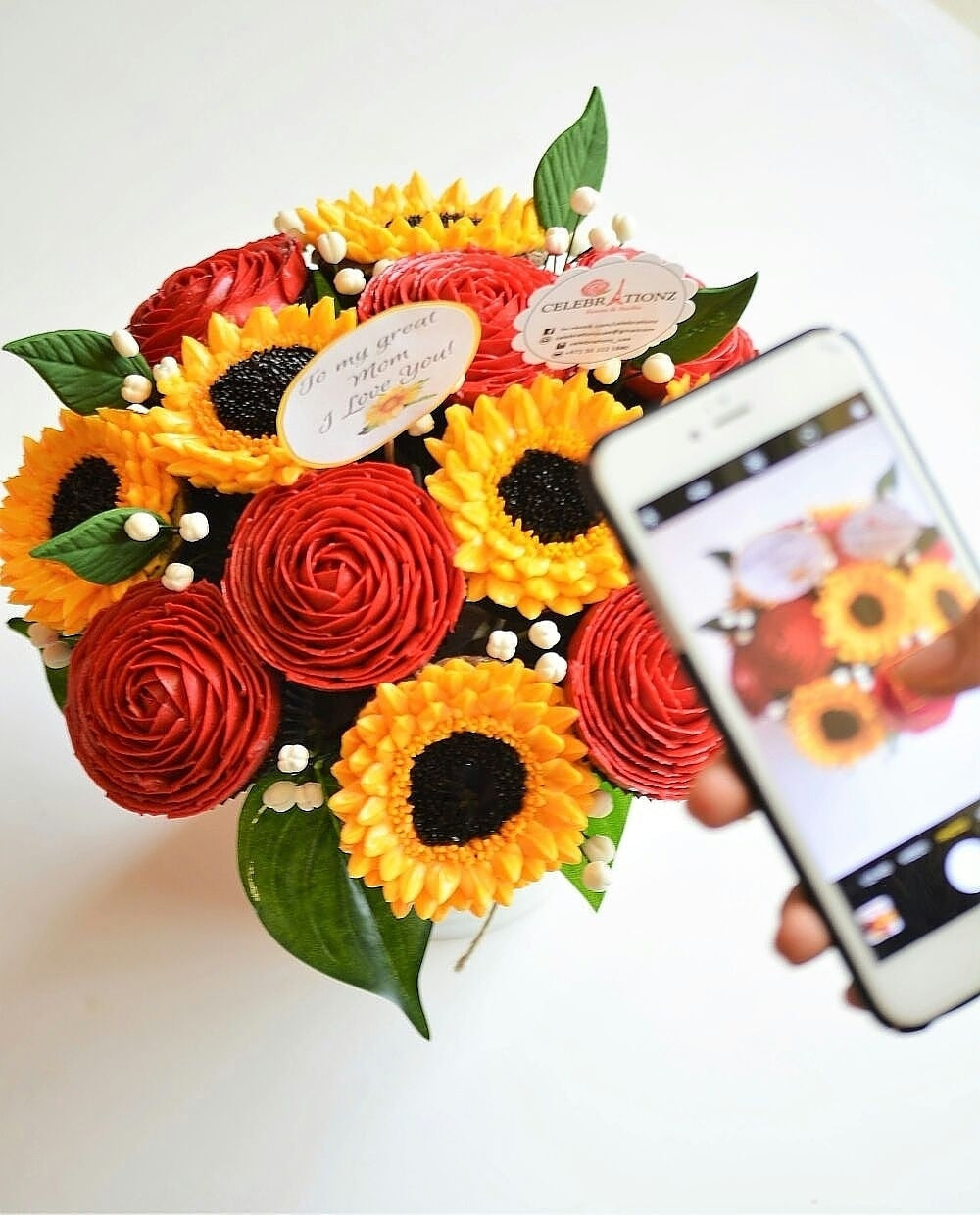 Sunflower Cupcake Flower Bouquet