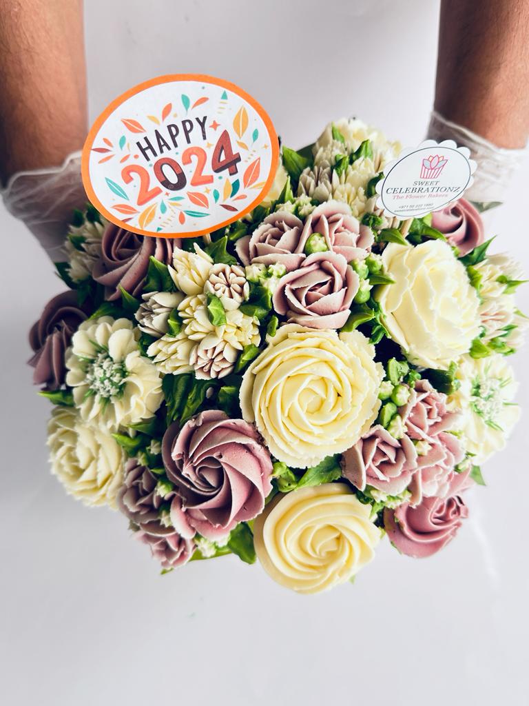 Winter's Bloom New Year Cupcake Bouquet
