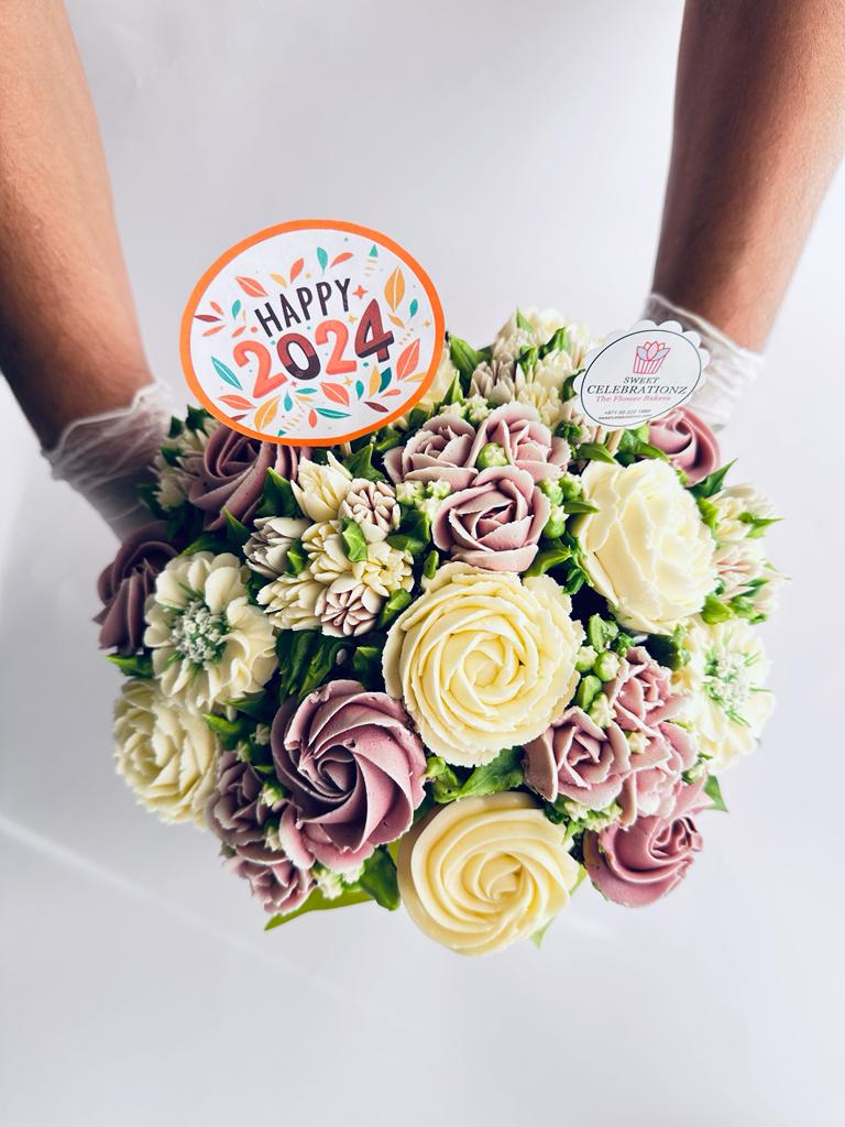 Winter's Bloom New Year Cupcake Bouquet