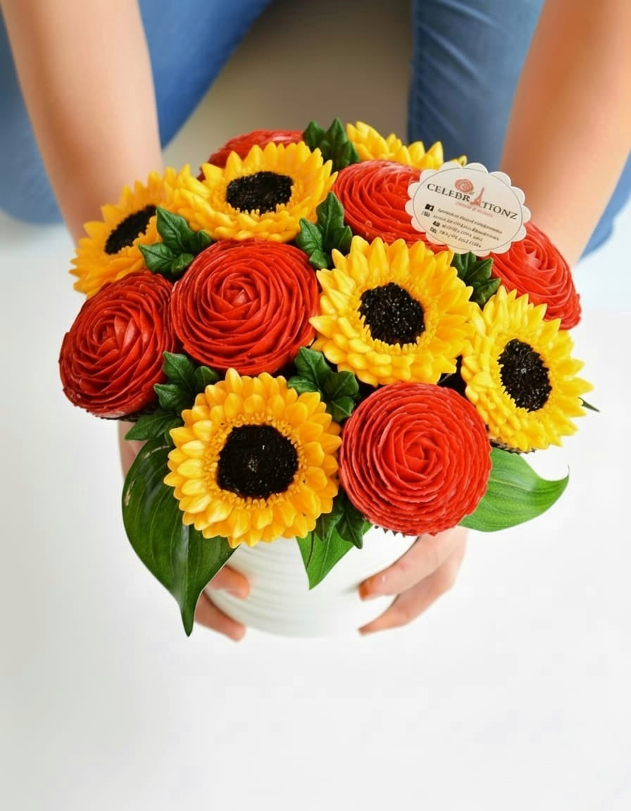 Sunflower Cupcake Flower Bouquet