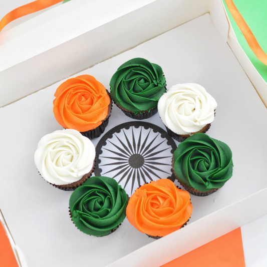 Indian Flag Cupcake Arrangement