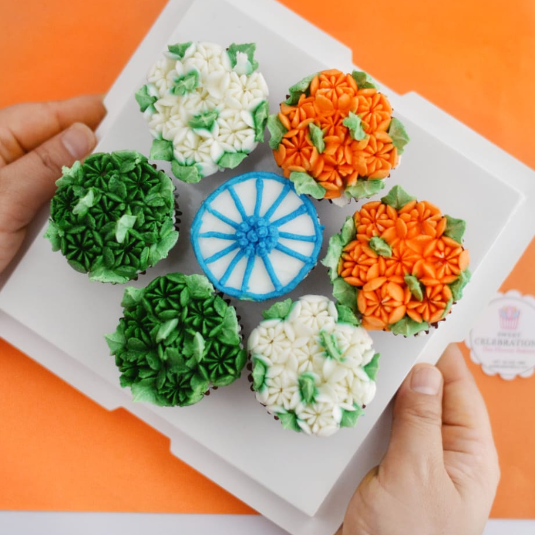 Indian Flag Cupcake Arrangement