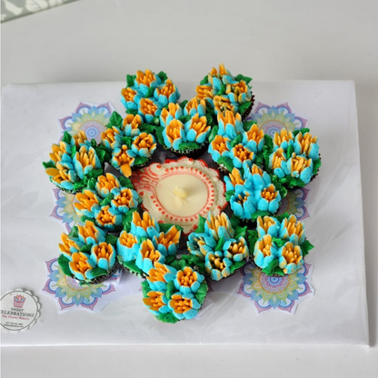 Diwali Cupcakes and diya Combo