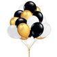 Gold, White and Black Balloon Set (15 Balloons)