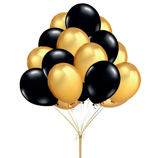 Gold and Black Balloon Set (15 Balloons)