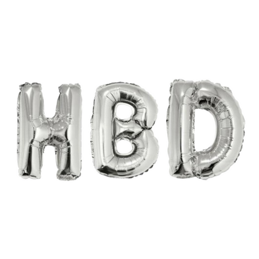 HBD Silver Balloon Set