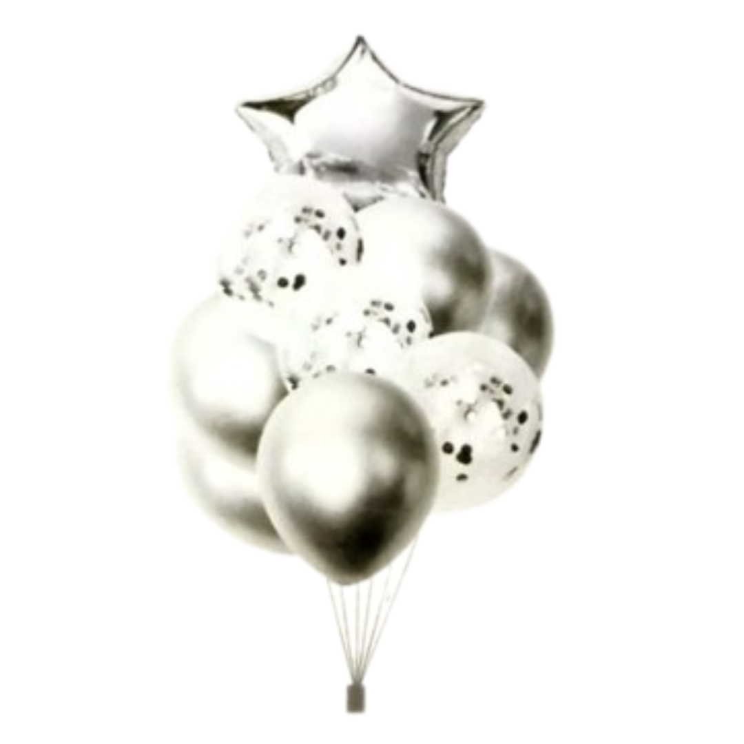 Silver Balloon Arrangement