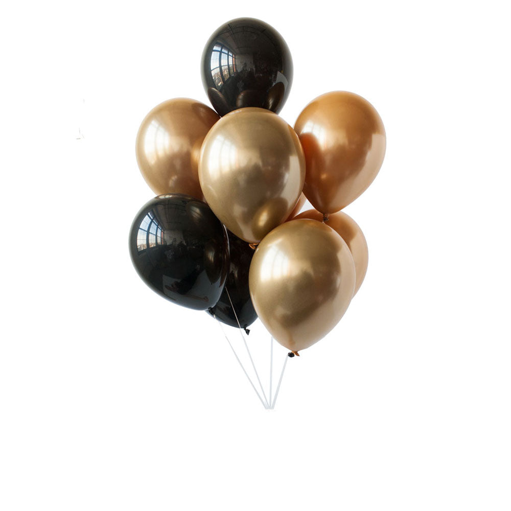 Gold and Black Balloon Set (8 Balloons)
