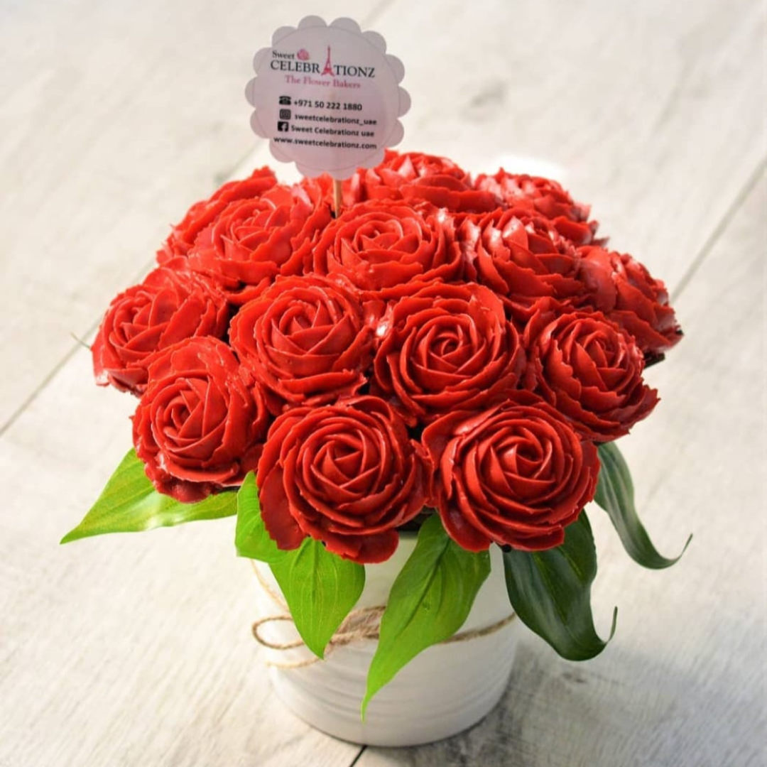 Valentine Rose Cupcake Bouquet