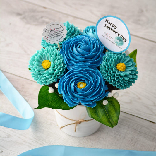 English Rose Father's Day Cupcake Bouquet 1