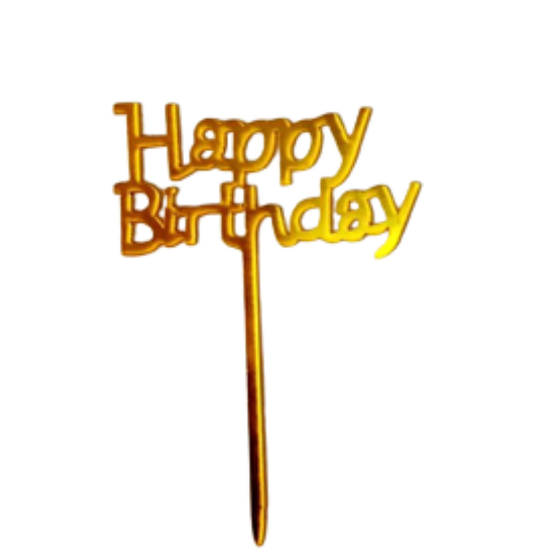 Happy Birthday Gold Cake Topper 3