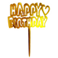 Happy Birthday Gold Cake Topper 4