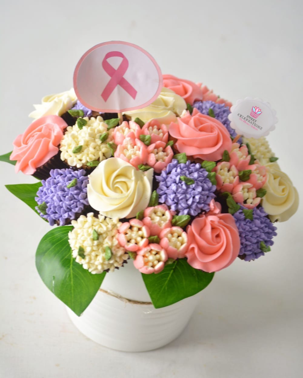 Breast Cancer Awareness Cupcake Bouquet