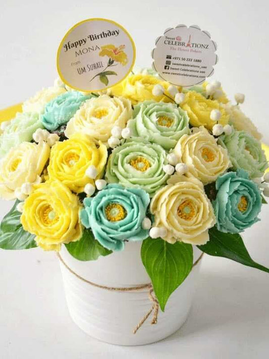 Peony Beauty Cupcake flower Boquet
