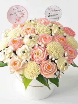 pink cupcake flower bouquet